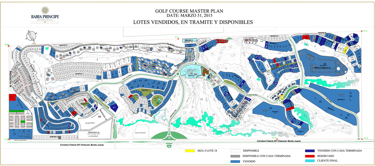 Terreno en venta frente al campo de golf | Tulum Country Club